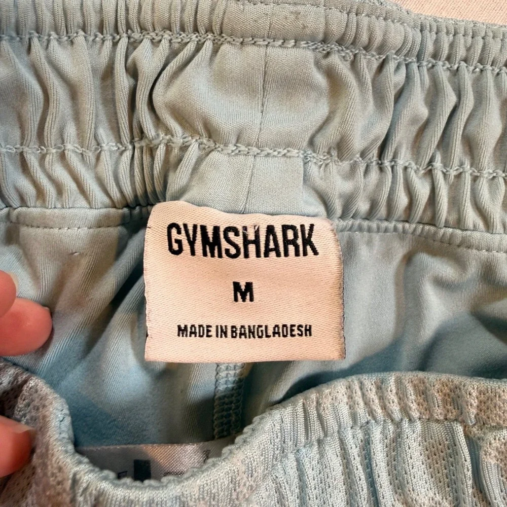 Gymshark 2-in-1 Training Shorts Women M Blue Mesh Layered Athleisure Gym Workout